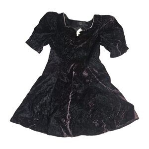 Vtg 80s Amy Too! Amy Byer California Girls 8 Black Pink Velvet Party Dress Bows